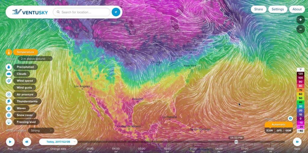 Ventusky – Wind, Rain, And Temperature Maps – 2017 Data Storytelling ...